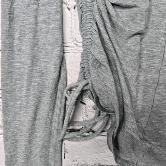 Lululemon Gray Side Cinch Long Sleeve Round Neck Pima Cotton Tshirt Size 8 - Picture 8 of 10